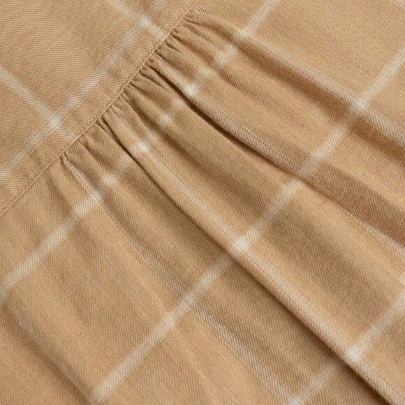Uniqlo Soft Brushed Long Sleeve Shirt Plaid Checked Beige - Picture 11 of 12